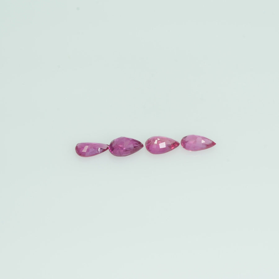 5x3 mm Lot Natural Ruby Loose Gemstone Pear Cut