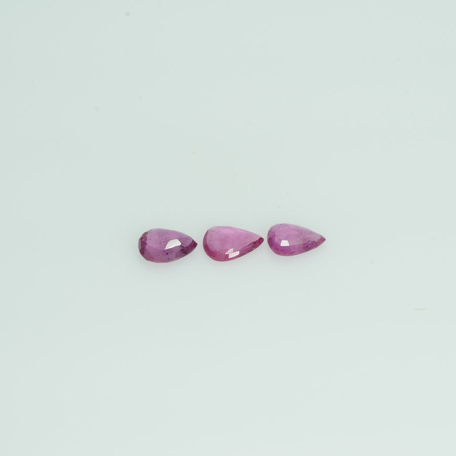 5x4 mm Lot Natural Ruby Loose Gemstone Pear Cut