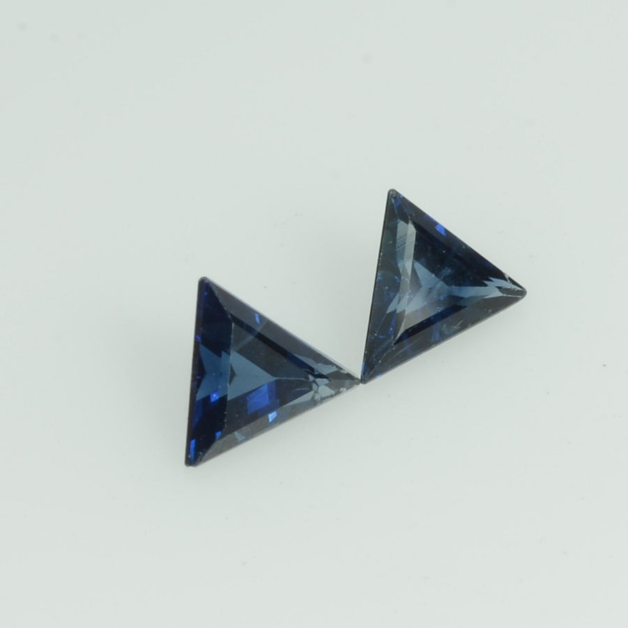 Natural Blue Sapphire Loose Gemstone Triangle Cut Pair