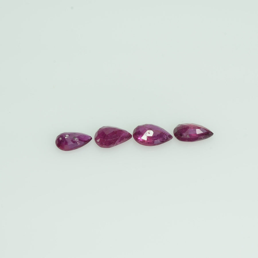 6x4 mm Lot Natural Ruby Loose Gemstone Pear Cut