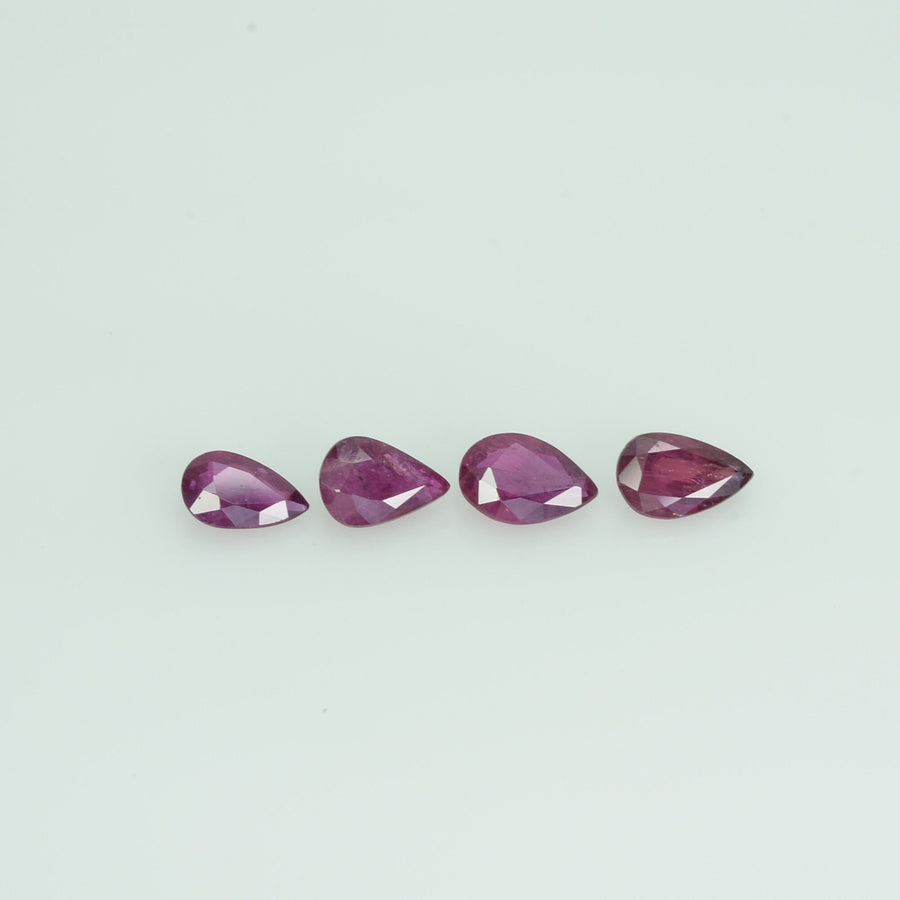 6x4 mm Lot Natural Ruby Loose Gemstone Pear Cut