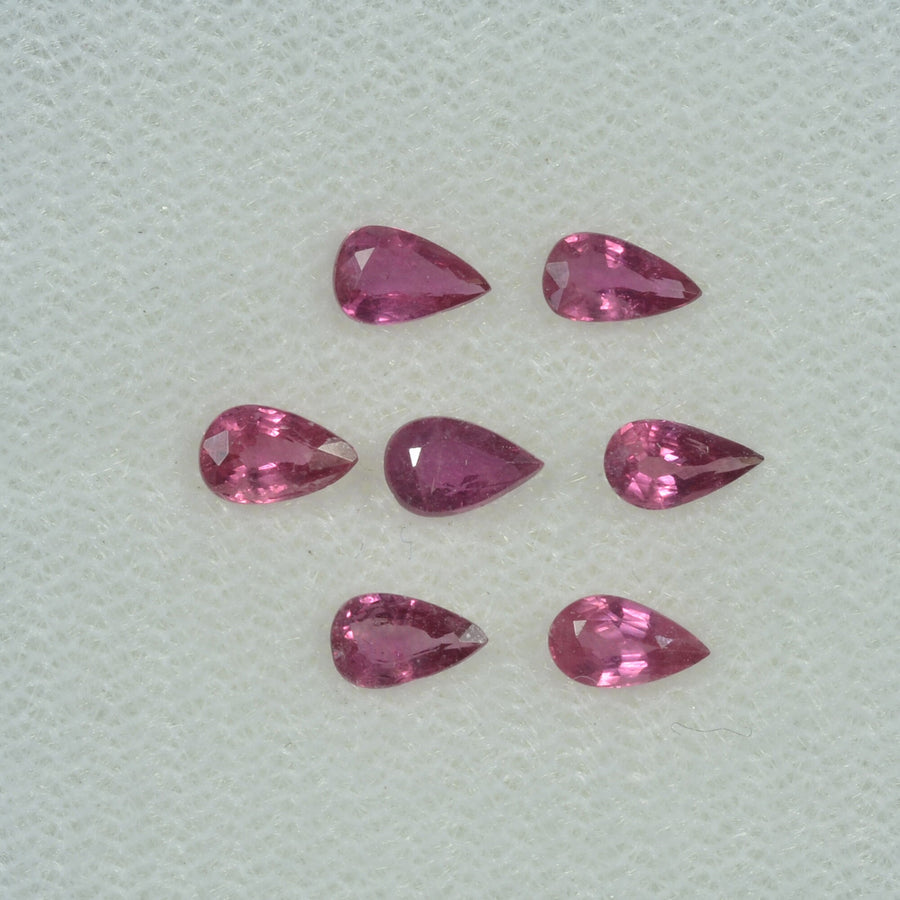 5x3 mm Lot Natural Ruby Loose Gemstone Pear Cut