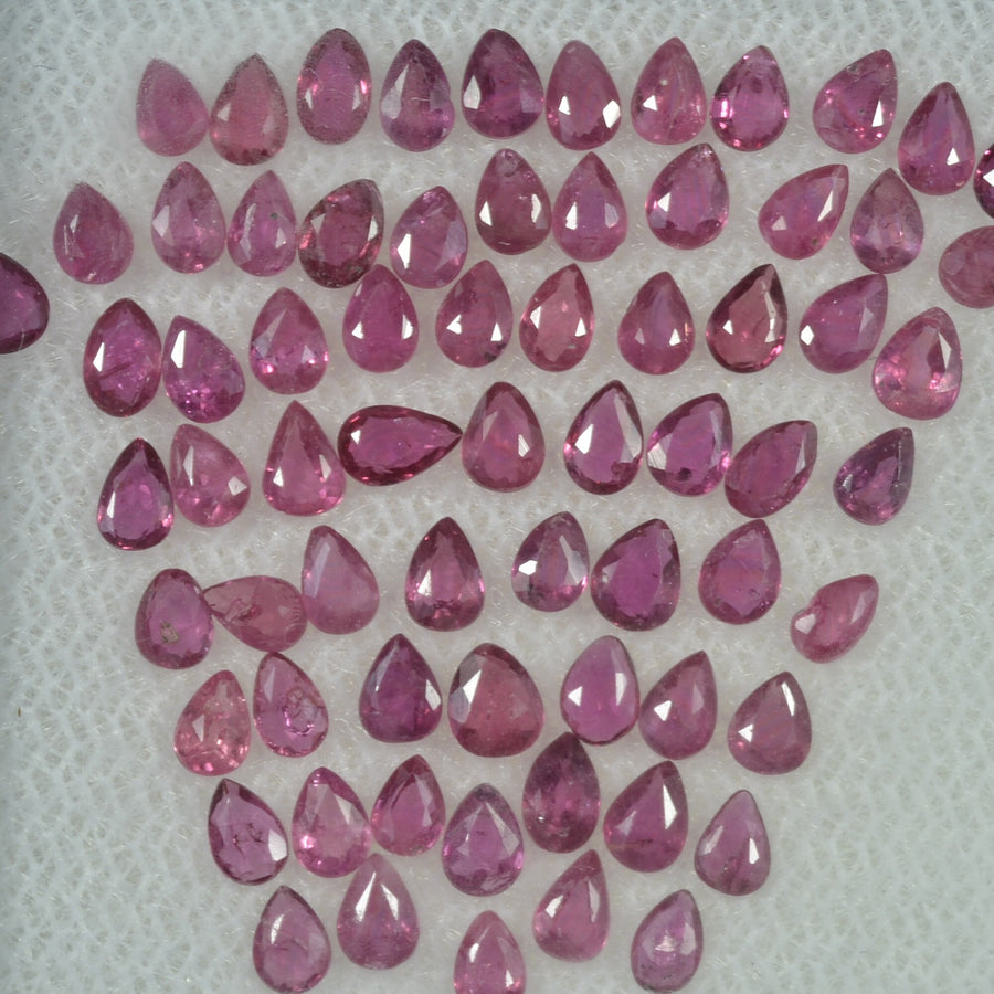 3x2 mm Lot Natural Ruby Loose Gemstone Pear Cut