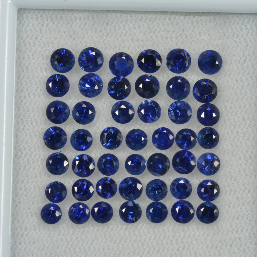 3.0-4.5 mm Natural Blue Sapphire Loose Gemstone Round Diamond Cut Vs Quality AA+ Color