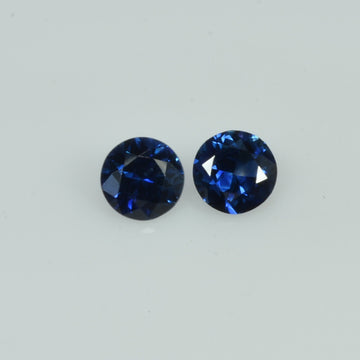 4.8 mm Natural Blue Sapphire Loose Pair Gemstone Round Cut