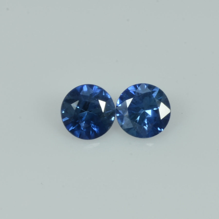 5.2 mm Natural Blue Sapphire Loose Pair Gemstone Round Cut