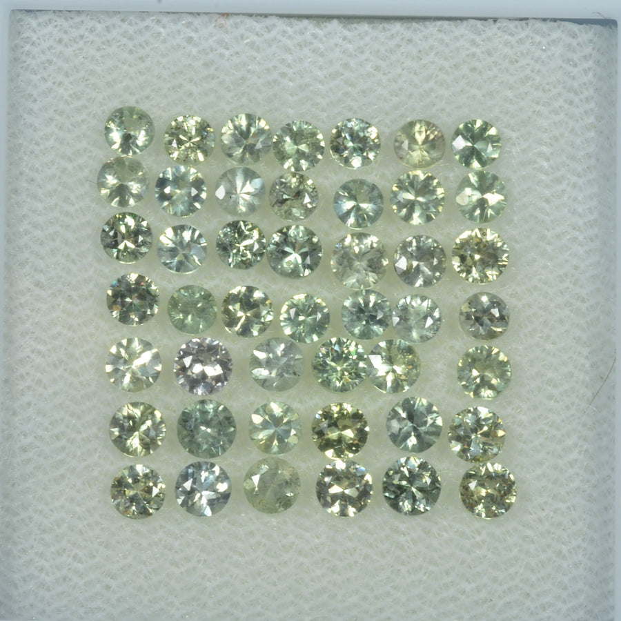 1.4-3.9 mm Natural Green Sapphire Loose Gemstone Round Diamond Cut Vs Quality Color