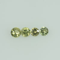 1.4- 3.5 mm Natural Yellowish Green Sapphire Loose Gemstone Round Diamond Cut Color - Thai Gems Export Ltd.