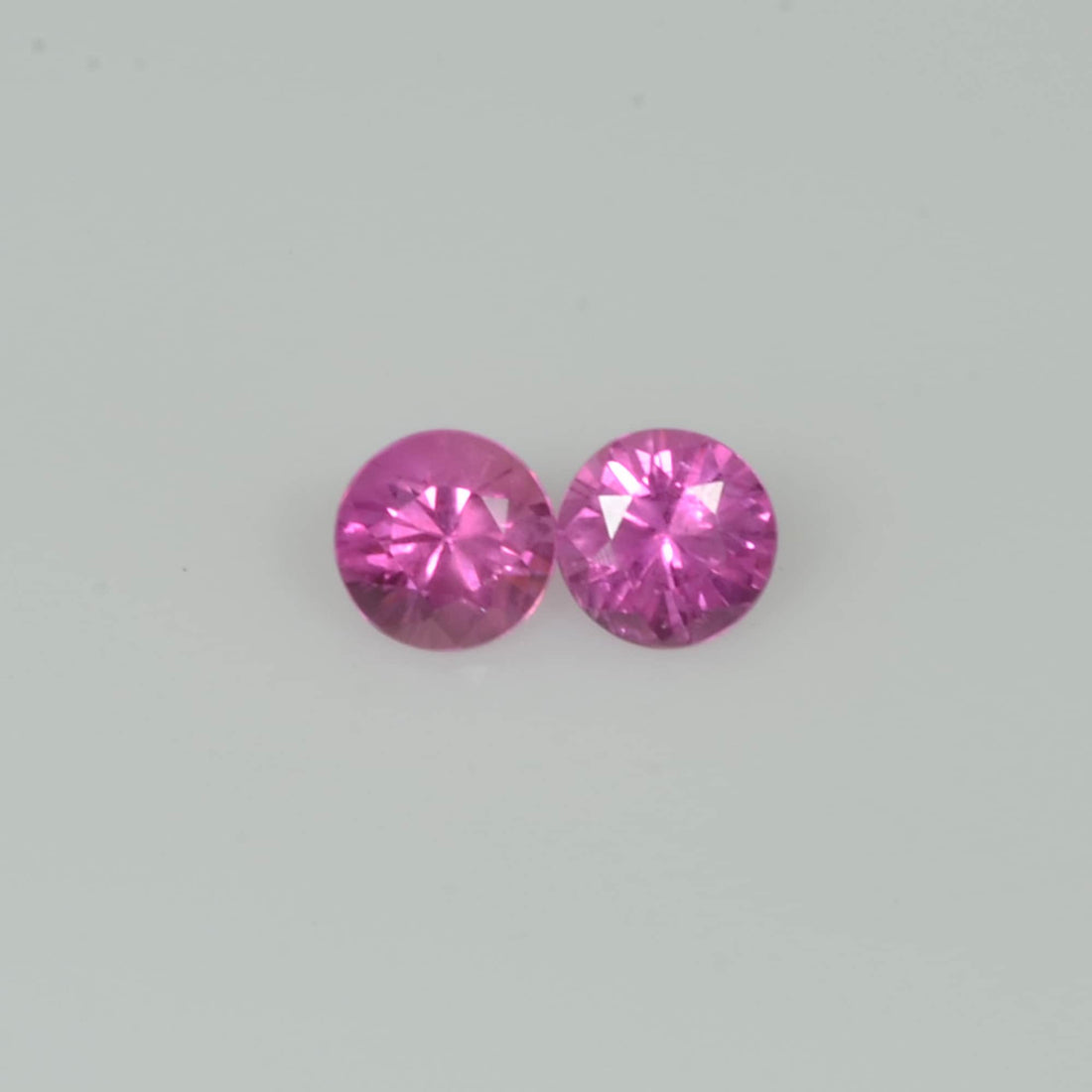 3.9 mm Natural Pink Sapphire Loose Pair Gemstone Round Diamond Cut