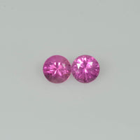 3.9 mm Natural Pink Sapphire Loose Pair Gemstone Round Diamond Cut