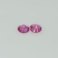 3.9 mm Natural Pink Sapphire Loose Pair Gemstone Round Diamond Cut