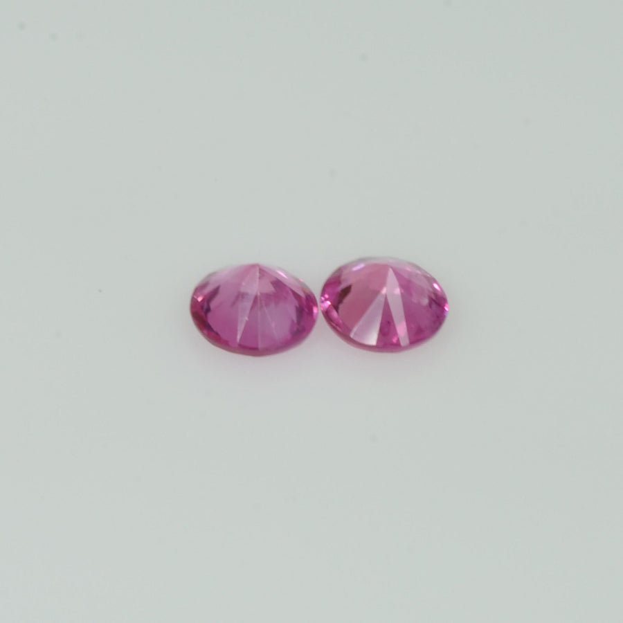 3.9 mm Natural Pink Sapphire Loose Pair Gemstone Round Diamond Cut