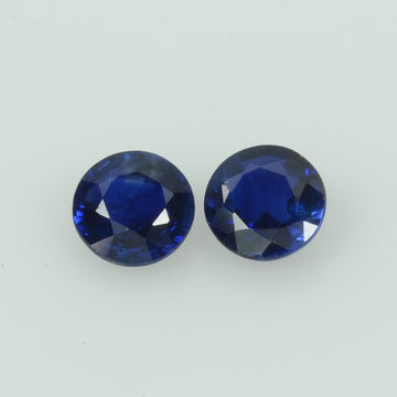 4.5 mm Natural Blue Sapphire Loose Pair Gemstone Round Cut