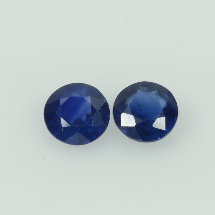 4.5 mm Natural Blue Sapphire Loose Pair Gemstone Round Cut