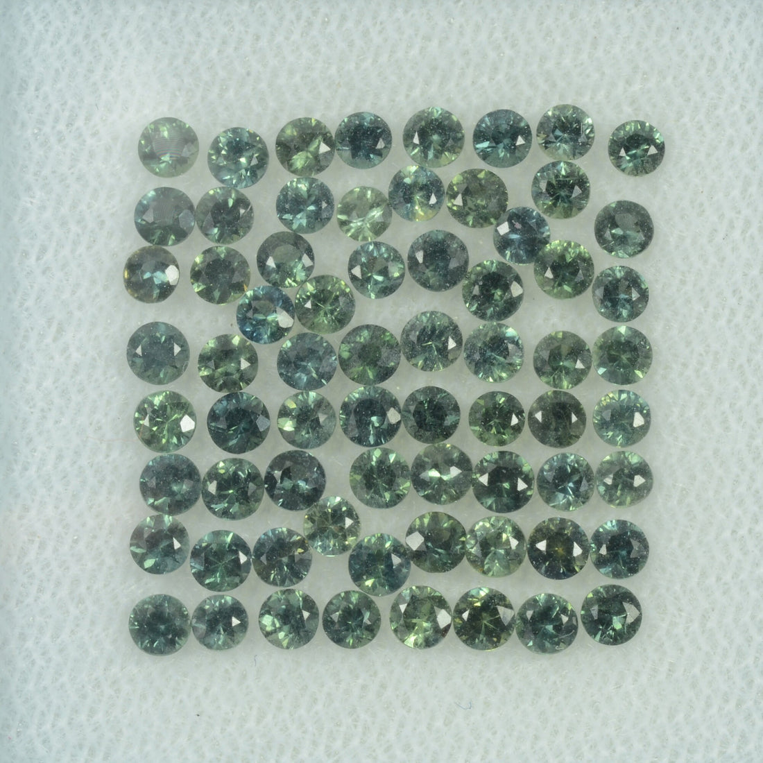 2.0-3.5 mm Natural Teal Green Sapphire Loose Gemstone Round Diamond Cut Vs Quality Color