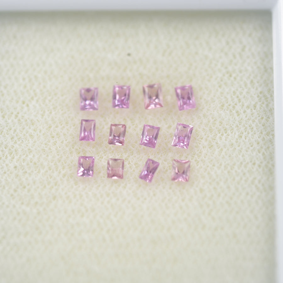 LOTS:Natural Pink Sapphire Loose Gemstone Baguette Princess Cut