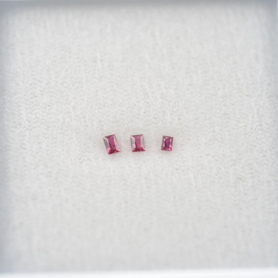 LOTS:Natural Pink Sapphire Loose Gemstone Baguette Princess Cut