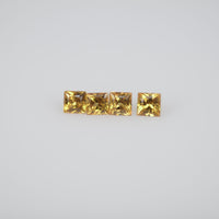 2.2-2.9 mm Natural Calibrated Yellow Sapphire Loose Gemstone Princess Cut