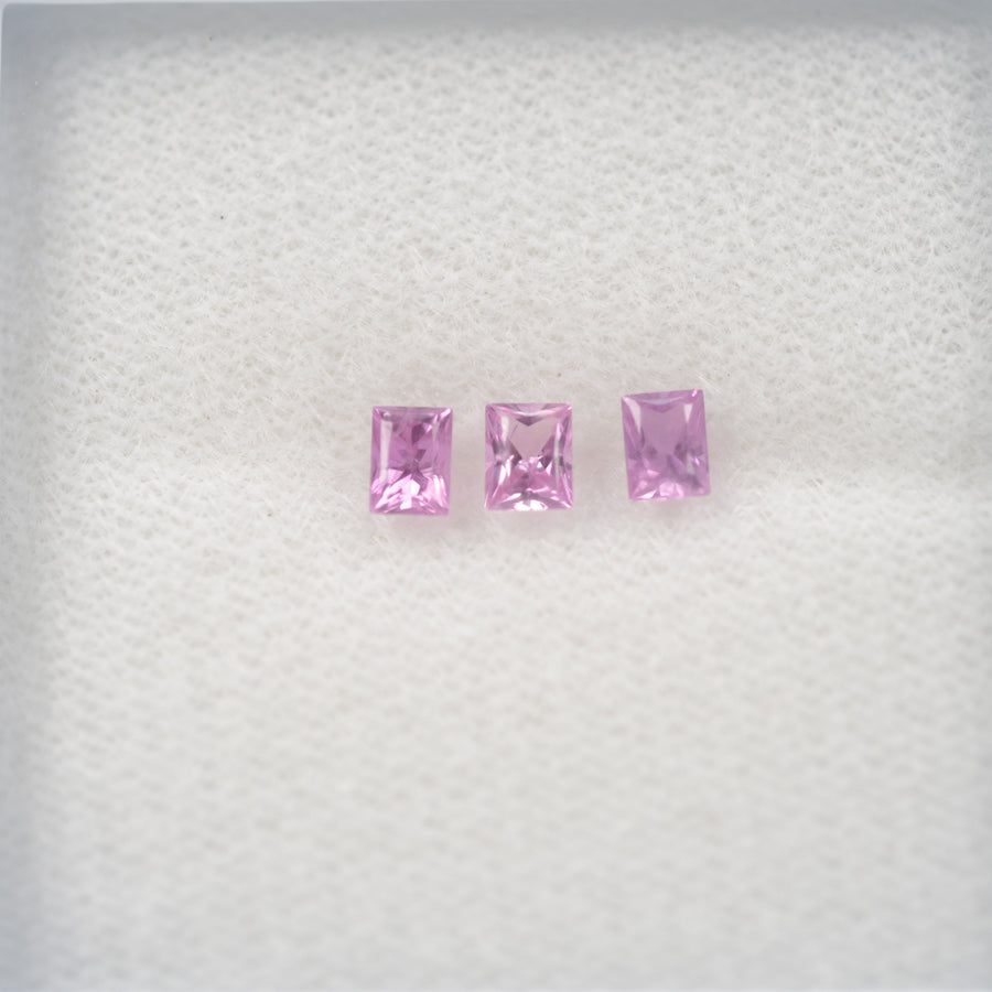 LOTS:Natural Pink Sapphire Loose Gemstone Baguette Princess Cut