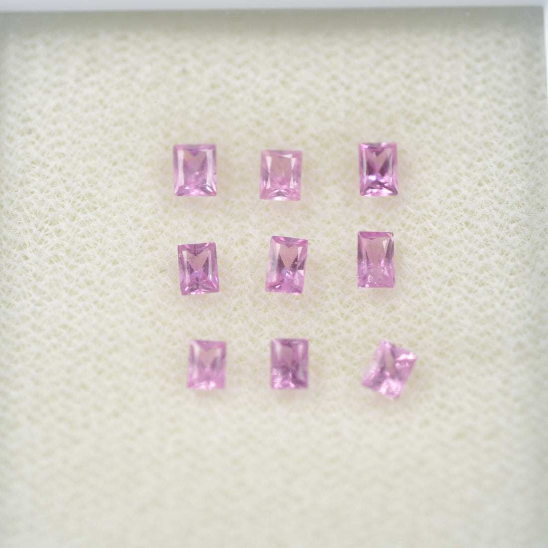 LOTS:Natural Pink Sapphire Loose Gemstone Baguette Princess Cut