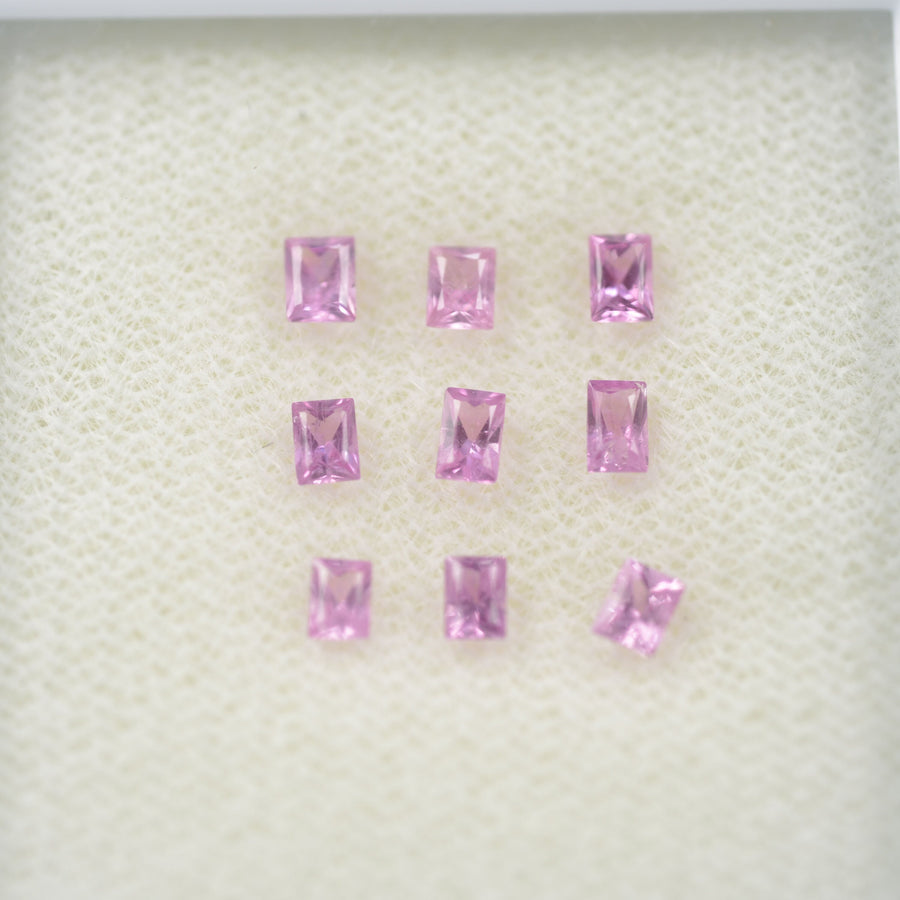 LOTS:Natural Pink Sapphire Loose Gemstone Baguette Princess Cut