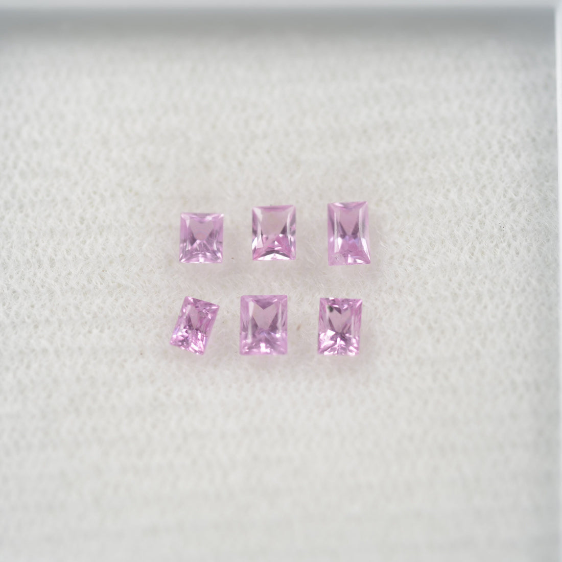 LOTS:Natural Pink Sapphire Loose Gemstone Baguette Princess Cut