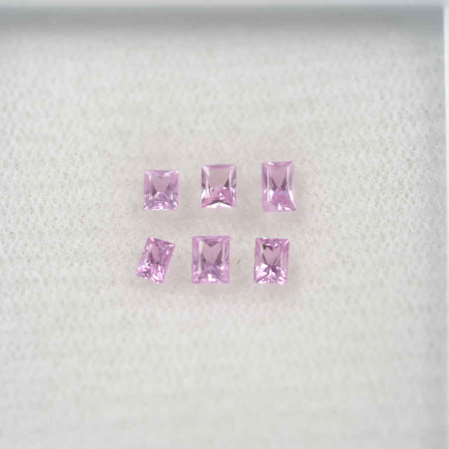 LOTS:Natural Pink Sapphire Loose Gemstone Baguette Princess Cut