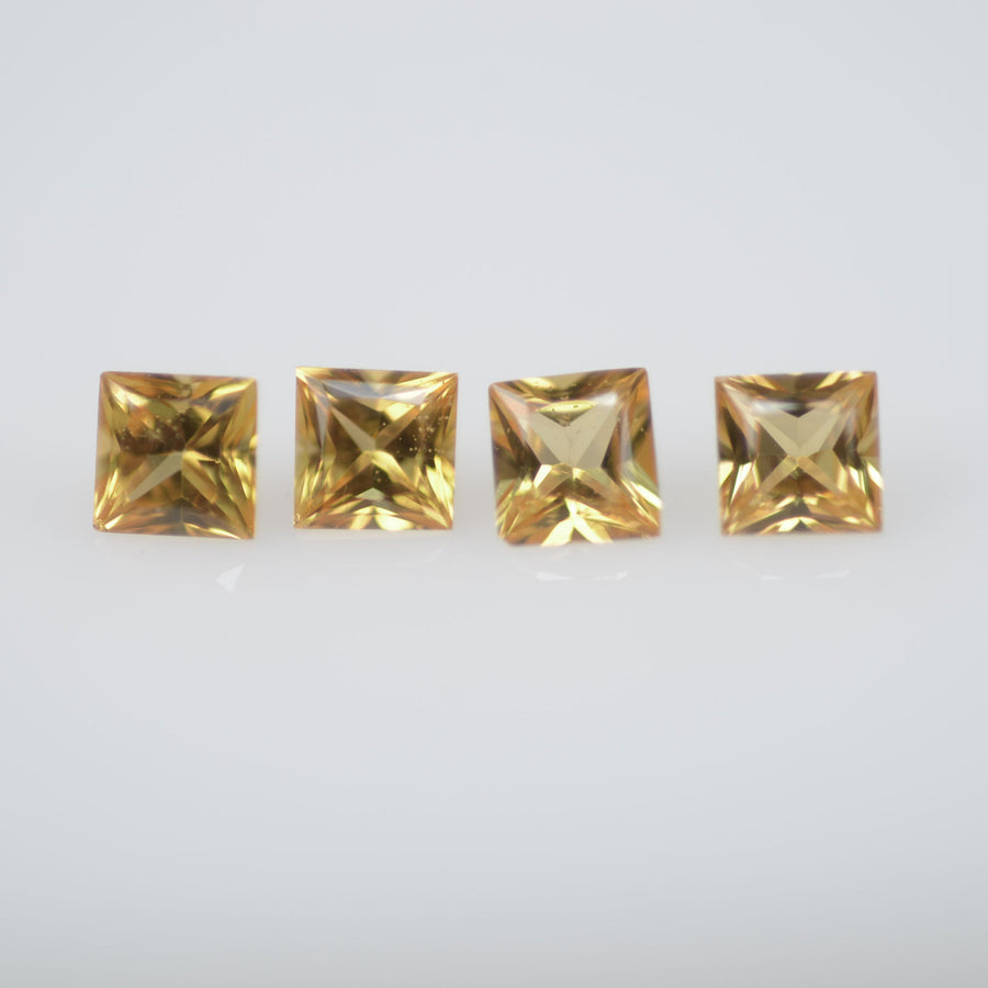 2.8-3.3 mm Natural Calibrated Yellow Sapphire Loose Gemstone Princess Cut