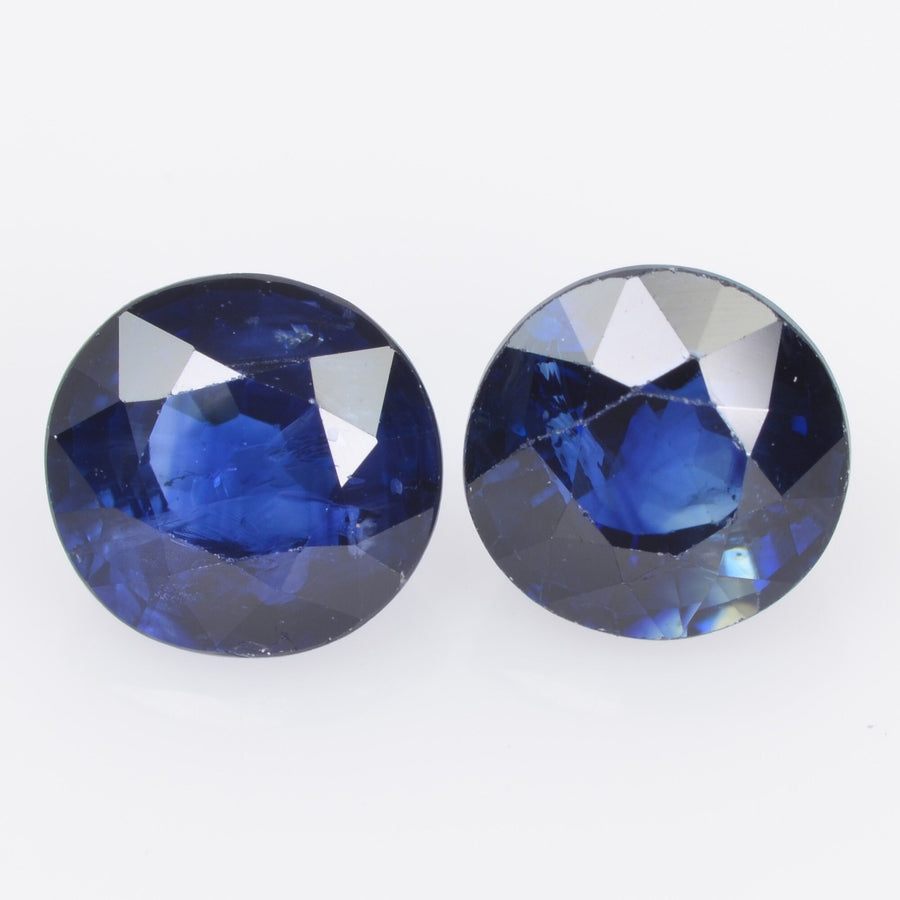 5.2-5.8 MM Natural Blue Sapphire Loose Gemstone Round Cut