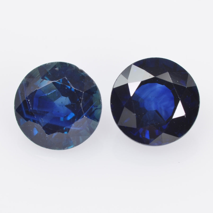 5.2-5.8 MM Natural Blue Sapphire Loose Gemstone Round Cut