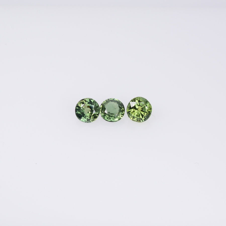 2.9-4.8 mm Natural Teal Green Sapphire Loose Gemstone Round Cut