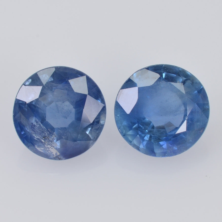 5.8-5.9 MM Natural Blue Sapphire Loose Pair Gemstone Round Cut